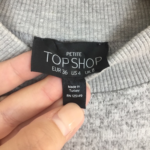 TOPSHOP Gray Mock Neck Sweatshirt - Picture 3 of 8